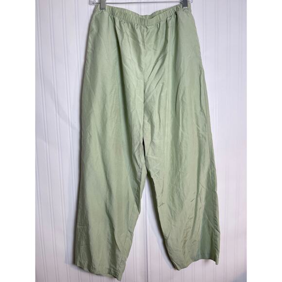 Coldwater Creek Silk Cotton Embroidered Pajama Set Women SP VTG Pistachio Green - Picture 5 of 14